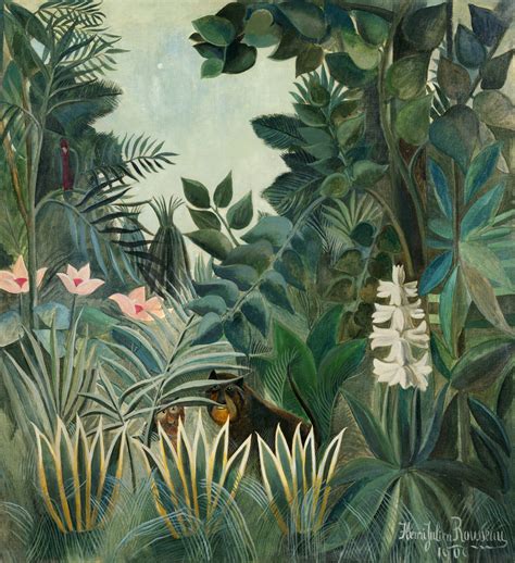 The Equatorial Jungle 1909 by Henri Rousseau Framed Print on Canvas ...