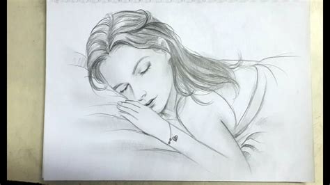 Beautiful girl drawing | drawing sleeping girl step by step - YouTube