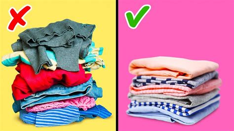 27 CLOTHES FOLDING HACKS AND WARDROBE ORGANIZATION - YouTube