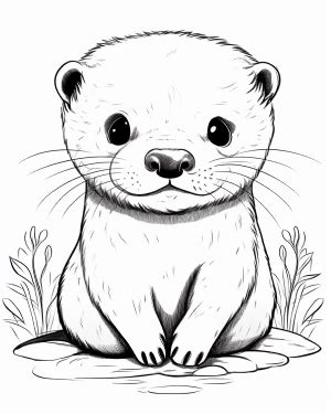 Otter Coloring Page