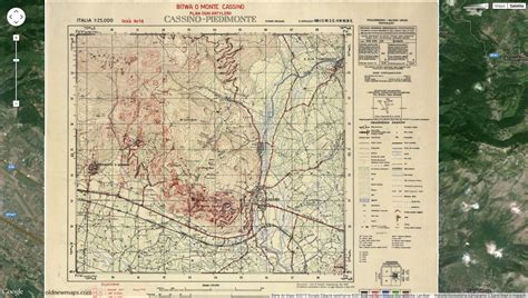 Battle of Monte Cassino. 1944. + google maps [1439x814] | Battle of ...