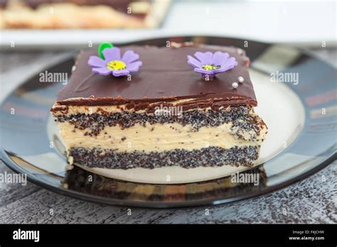 Poppy Seed Cake Slice Stock Photo - Alamy