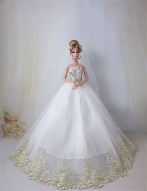 Fashion Royalty Princess Wedding Dress gown+veil for Barbie Doll Barbie ...