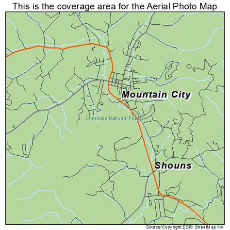 Aerial Photography Map of Mountain City, TN Tennessee