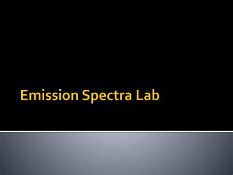 Emission Spectra Lab