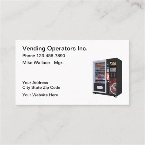 Vending Machines Rentals Business Card | Zazzle.com