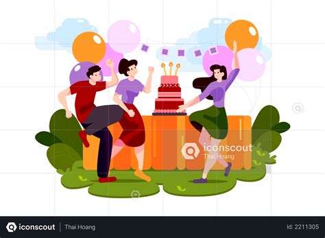 Best Premium Birthday Party Illustration download in PNG & Vector format