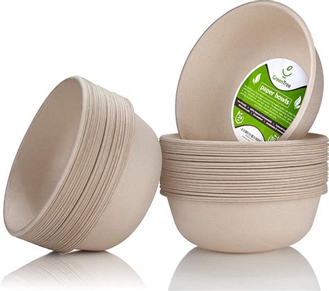 Amazon.com: disposable paper bowls, 24oz [50 Pack] large bowl-100% ...