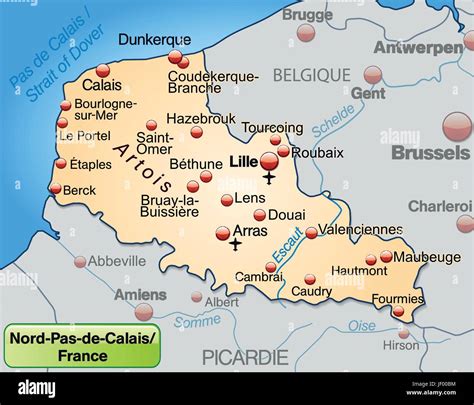 nord-pas-de-calais in france as an environment map of all the ...