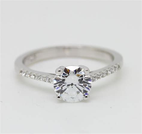 Sterling Silver And 1.5ct Natural White Sapphire Solitaire Ring ...