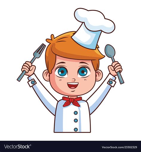 Chef boy cartoon Royalty Free Vector Image - VectorStock