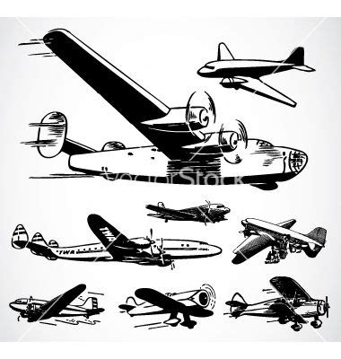 Retro airplanes vector art - Download School vectors - 106630 ...