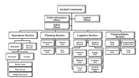 ICS basic organization chart (ICS-100 level) (From FEMA Incident ...