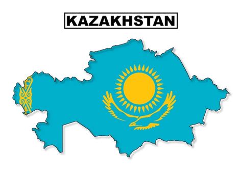 Premium Vector | Kazakhstan flag map in vector