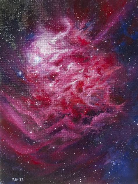 Flaming Star Nebula Painting by Katie Shapo | Saatchi Art