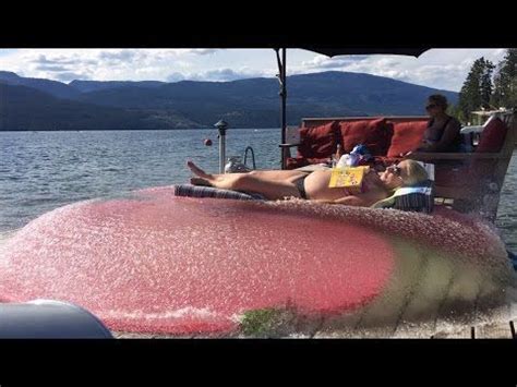 9 month Prego falls asleep on giant water balloon *Prank* - Slo Mo BOOM ...