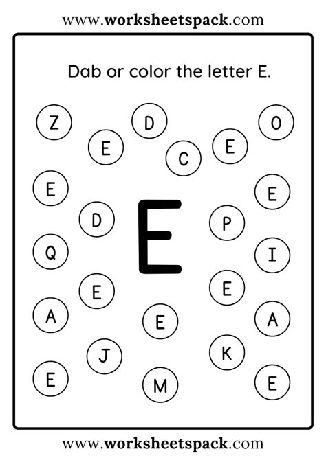 Free Letter E Printable Worksheets - worksheetspack