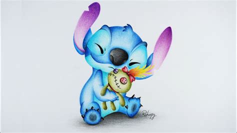 Color pencil drawing of cute Stitch | Timelapse - YouTube