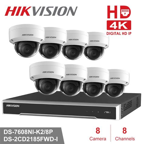 Hikvision CCTV System 8MP Camera System 8 Channel PoE NVR & 4 PoE IP ...