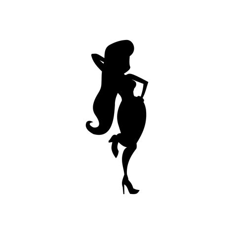 Pin Up Girl Silhouette Clip Art