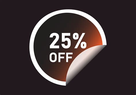 25 percent off banner. Discount sticker shape Vector illustration ...