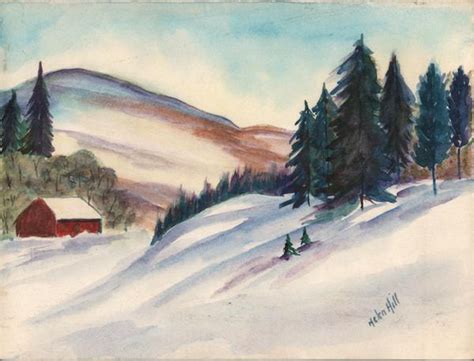 Snowy Mountain Painting Art Helen Hill Original Art