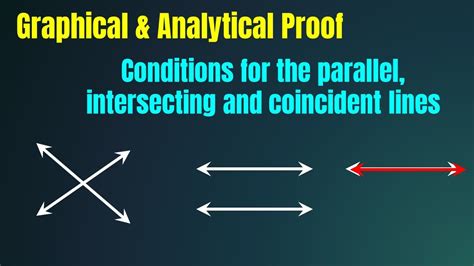 What are the conditions for the parallel intersecting and coincident ...