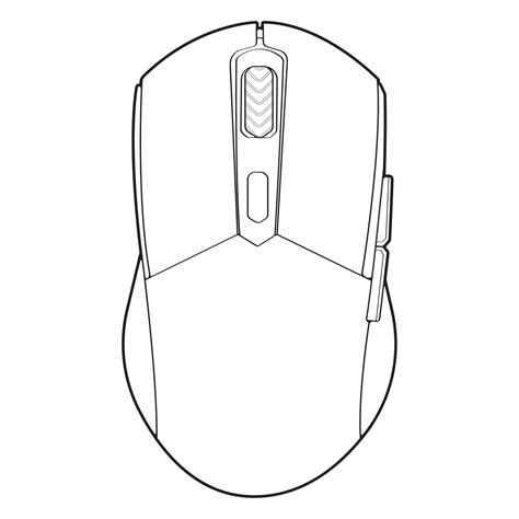 Computer mouse outline drawing vector, Computer Mouse in a sketch style ...