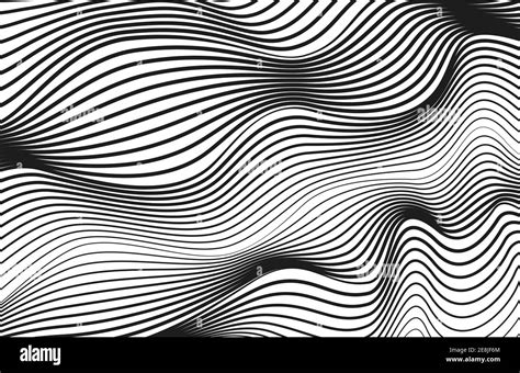 Black squiggly lines, white background. Abstract striped pattern ...