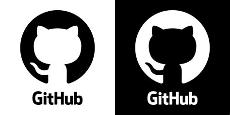 GitHub Logo, Git Hub Icon With Text On White and Black Background ...