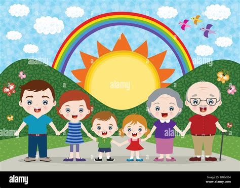 happy family day out vector design Stock Vector Art & Illustration ...