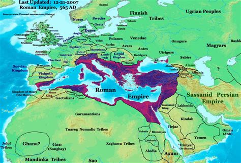 The Eastern Roman Empire at its height in 565AD,... - Maps on the Web