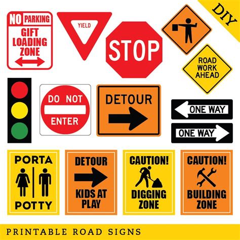 Construction Party DIY Printable Road Signs (INSTANT DOWNLOAD ...