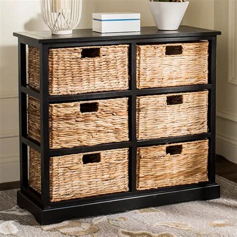 Safavieh Keenan Wicker Basket Storage Cabinet