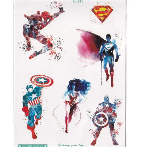 Superheroes Temporary Tattoo, Hobbies & Toys, Stationery & Craft, Art ...