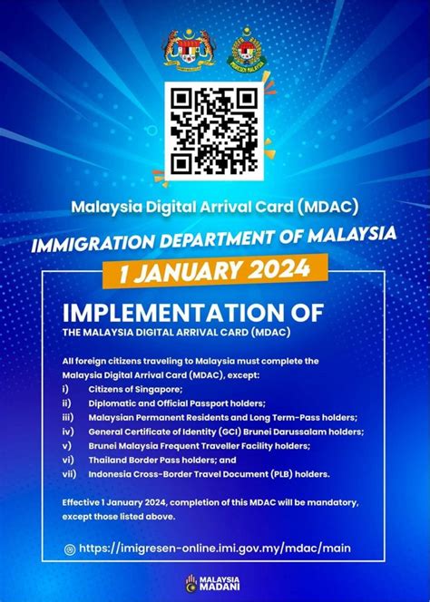 Mandatory Malaysia Digital Arrival Card (MDAC) for travelers entering ...