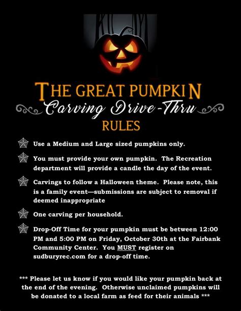 Great Pumpkin Carving Drive-Thru on Friday, October 30th » Park and ...