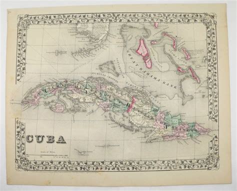 Original 1800s Cuba Map Bahamas West Indies Map 1871 Mitchell | Etsy ...