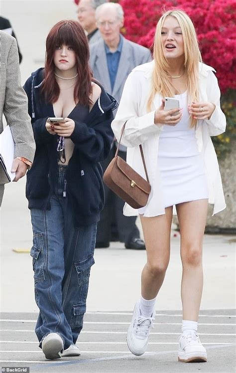 Priscilla Presley attends her twin granddaughters' middle school ...