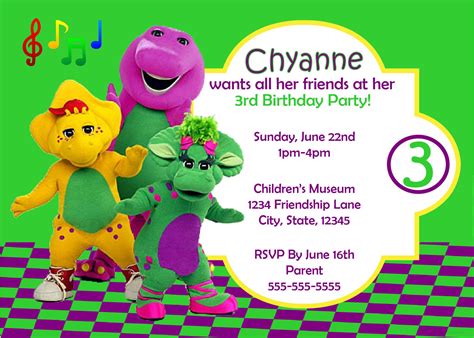 Barney and Friends - Digital Birthday Invitation | Print your own ...