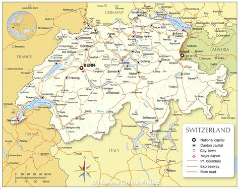 Political Map of Switzerland - Nations Online Project