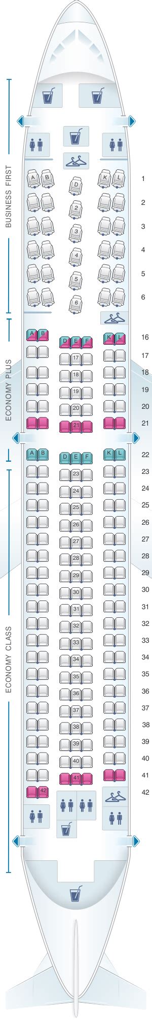 Seat Map United Airlines Boeing B767 300ER - version 2 | SeatMaestro