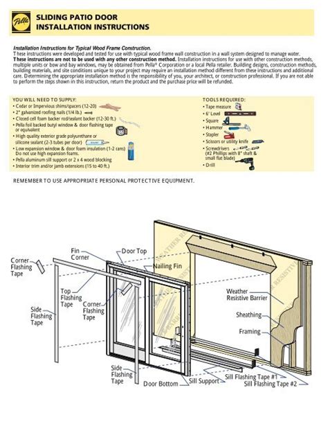 Sliding patio door installation instructions - LowesLink