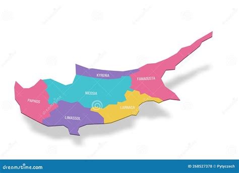 Cyprus Political Map Of Administrative Divisions Vector Illustration ...