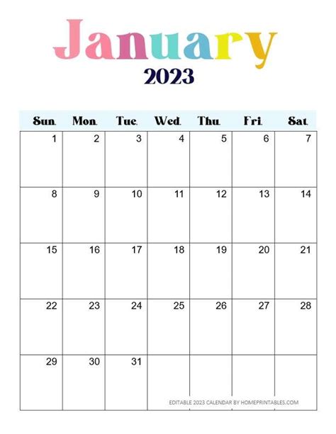 Free Editable 2023 Calendar Template - Templates Printable Free