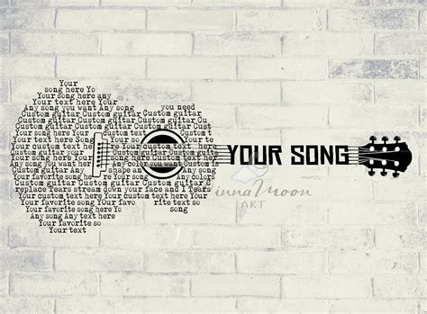 a brick wall with the words your song written on it and an acoustic ...