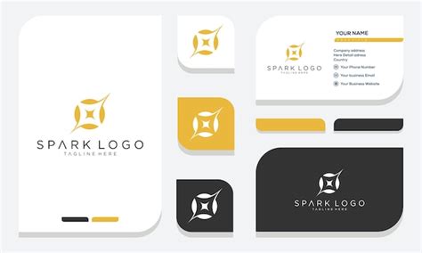 Premium Vector | Spark logo design and business card