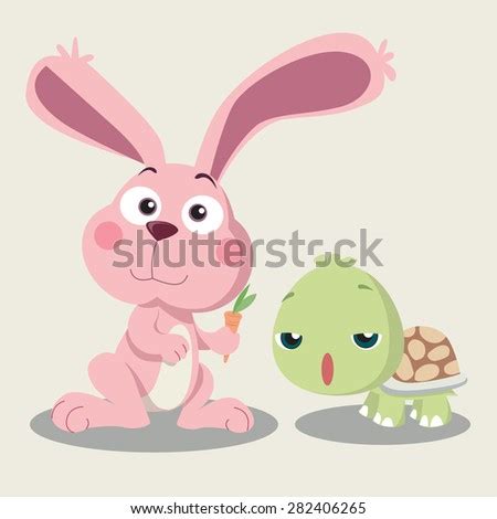 Rabbit Turtles Cartoon Stock Vector 282406265 - Shutterstock