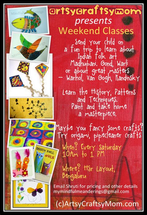 Weekend Art / Craft classes - Artsy Craftsy Mom