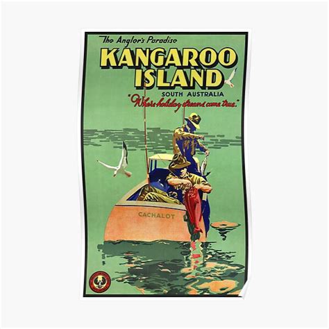 "Kangaroo Island Australia Vintage Poster Restored" Poster for Sale by ...